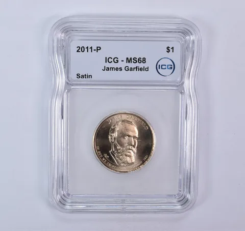 2011-P Presidential $1 James Garfield SMS Satin MS68 ICG