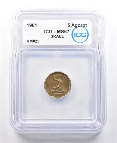 1961 Israel 5 Agorot KM#25 MS67 ICG *4146