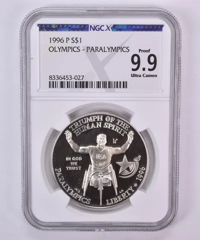 1996-P Olympic Paralympic Commemorative Silver Dollar Proof 9.9 UCAM NGC X