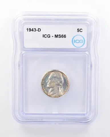 1943-D Jefferson Nickel MS66 ICG Awesome Tone *5012