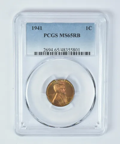 MS65 RB 1941 Lincoln Wheat Cent PCGS Beautifully Toned *3469