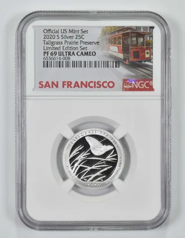 2020-S PF69 Silver Tallgrass Prairie Preserve Quarter NGC Limited Edition