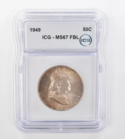 1949 Franklin Half Dollar MS67 FBL ICG Beautiful Tone *0878