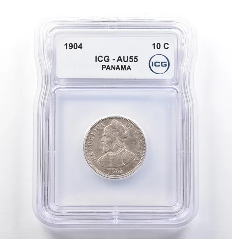 1904 Panama 10 Centesimos AU55 ICG *9874