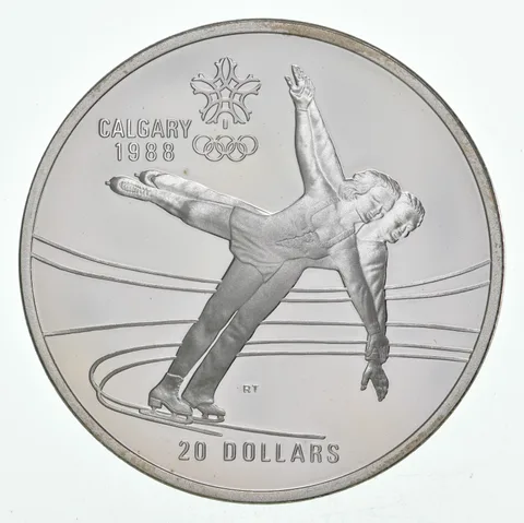 Random 1985-1988 Proof Canada 20 Dollars Silver Olympic Commemorative .925