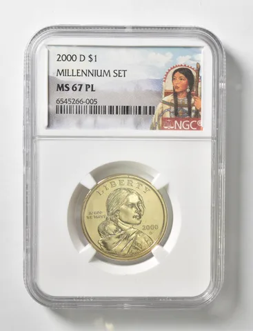 2000-D Sacagawea $1 Millennium Set MS67 PL NGC Special Lbl