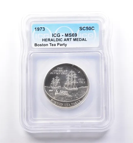 1973 So Called Half Dollar Boston Tea Party MS69 ICG *8465