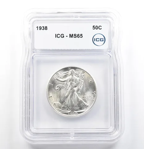 1938 Walking Liberty Half Dollar MS65 ICG *6826