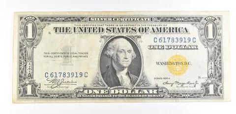 1935 A $1 Silver Certificate North Africa Yellow Seal Fr#2309 WWII a9360