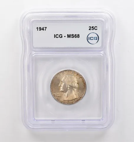 1947 Washington Quarter MS68 ICG Peripheral Tone *9775