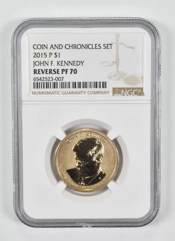 2015-P Presidential $1 John F Kennedy Coin and Chronicles Reverse PF70 NGC