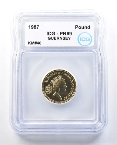 1987 Guernsey Pound KM#46 PR69 ICG *8985
