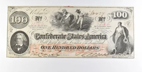 1862 $100 Confederate States Of America Large Note a7939