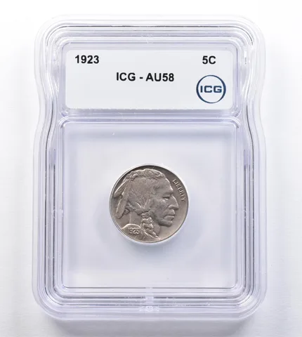 1923 Indian Head Buffalo Nickel AU58 ICG *2030