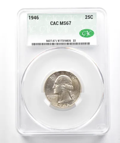 1946 Washington Quarter MS67 CAC CACg *9900