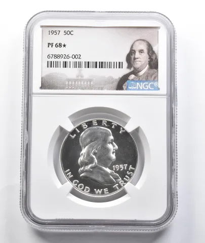 PF68 * STAR 1957 Franklin Half Dollar NGC a7731