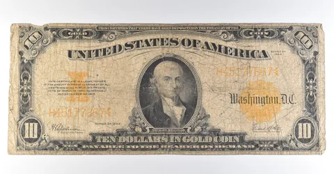 1922 $10 Gold Certificate Large Note Yellow Seal *8354