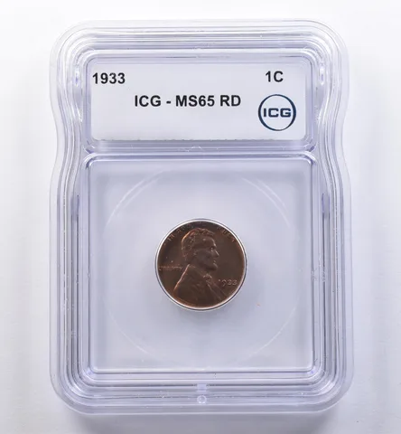 1933 Lincoln Wheat Cent MS65 RD ICG a8558