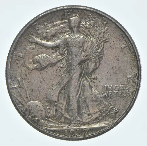 CHAU 1937-D Walking Liberty Half Dollar Choice AU 90% Silver (1pc)