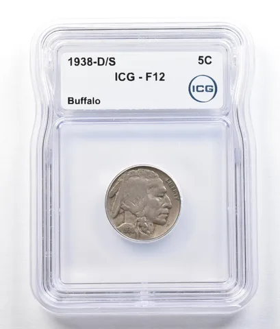 1938-D/S Indian Head Buffalo Nickel F12 ICG *0642