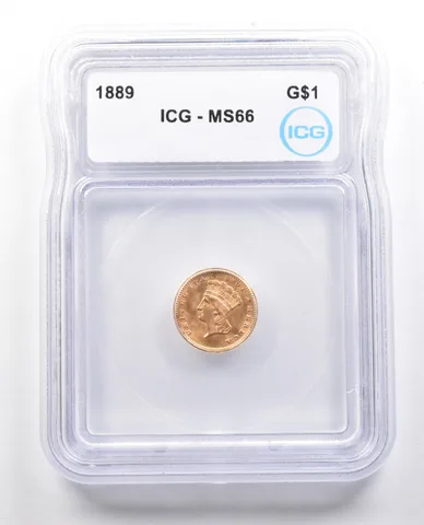 1889 $1 Indian Princess Head Gold Dollar MS66 ICG *4338