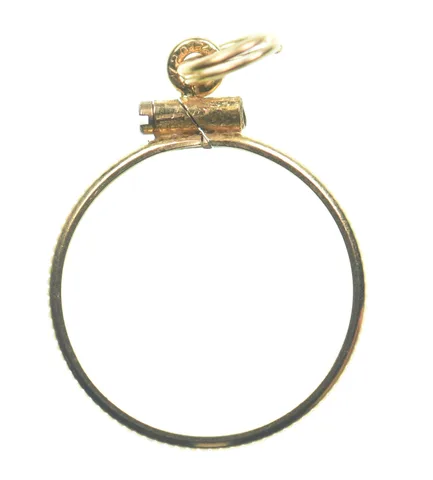 12k 0.7 Gram Gold Filled 15.5mm Coin Bezel Pendant Frame Edge *4978