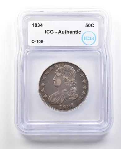 1834 Capped Bust Half Dollar O-106 Authentic ICG *2946