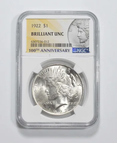 1922 Peace Silver Dollar 100th Anniv 2021 Special Label MS BU Unc NGC