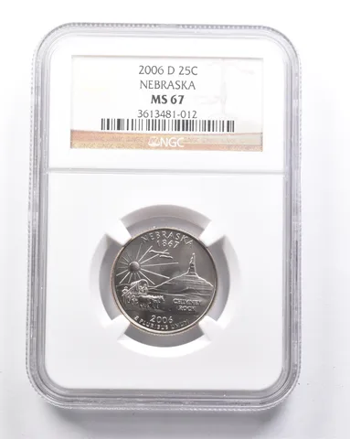 MS67 2006-D Washington State Quarter Nebraska NGC a6371