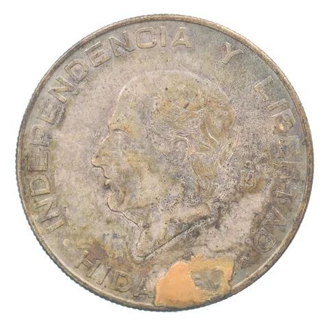 1955 Mo Mexico 5 Pesos Silver Beautiful Tone *2457
