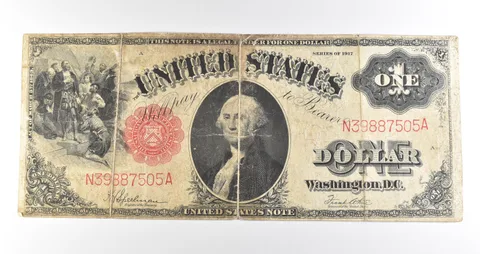 1917 $1 Legal Tender Large Note Red Seal *4539