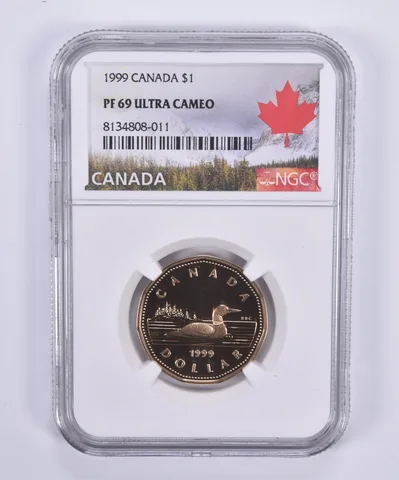 1999 Canada 1 Dollar Loon PF69 UCAM NGC Canada Label