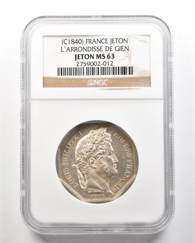 (C1840) France Jeton L'Arrondissement De Gien MS63 NGC *4719