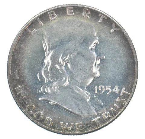 1954 Franklin Half Dollar Peripheral Tone *1616