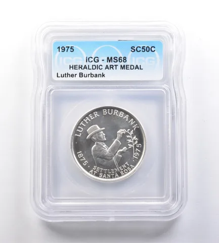1975 So-Called Half Dollar Luther Burbank MS68 ICG *7209