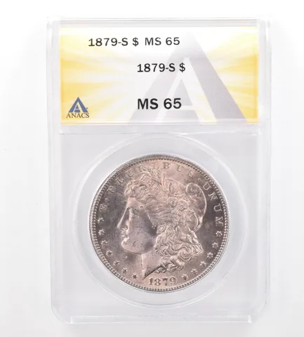 1879-S Morgan Silver Dollar MS65 ANACS Beautiful Tone a7415