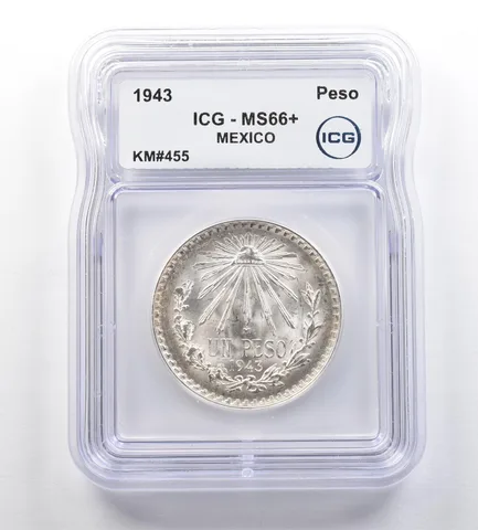 1943 Mexico Peso KM#455 MS66+ ICG *7629