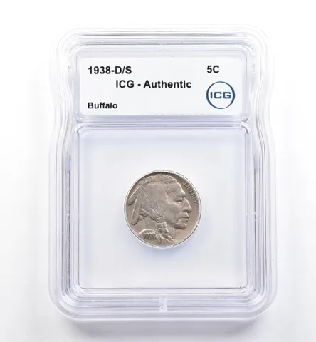 1938-D/S Indian Head Buffalo Nickel Authentic ICG *9968
