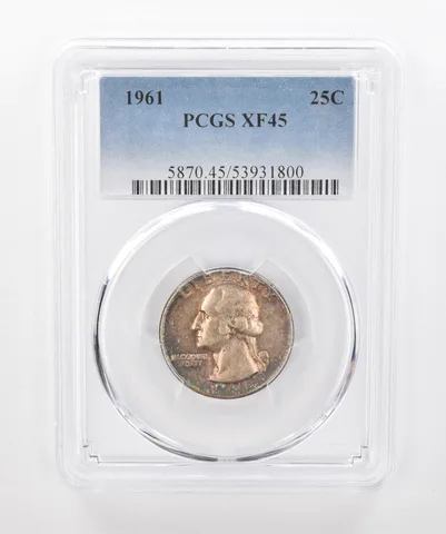 1961 Washington Quarter XF45 PCGS Beautiful Tone *1439