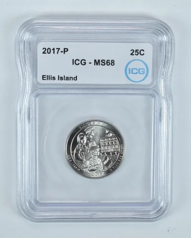 2017-P Washington Quarter ATB Ellis Island MS68 ICG