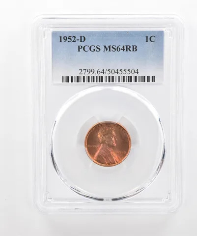 1952-D Lincoln Wheat Cent MS64 RB PCGS Beautiful Tone *3016