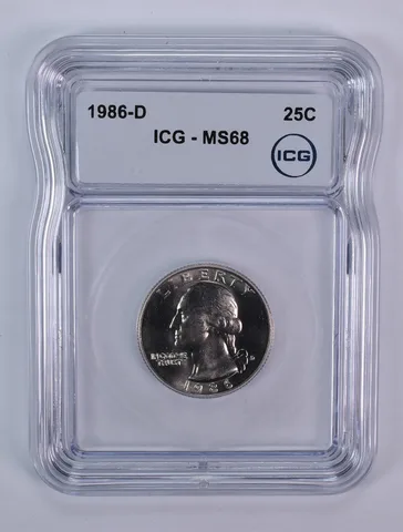 1986-D Washington Quarter MS68 ICG