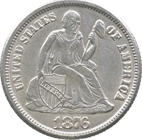 1876-CC Seated Liberty Dime a4336