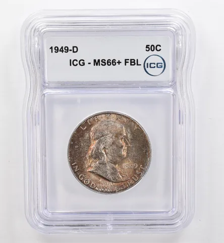 1949-D Franklin Half Dollar MS66+ FBL ICG Beautiful Tone *9461