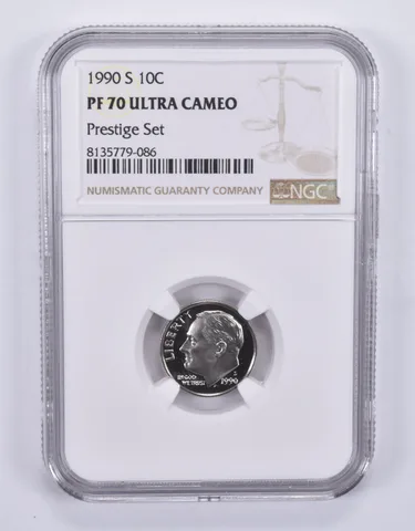 1990-S Roosevelt Dime Prestige Set PF70 UCAM NGC Brown Label