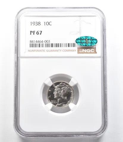 1938 Mercury Dime PF67 NGC CAC a6959