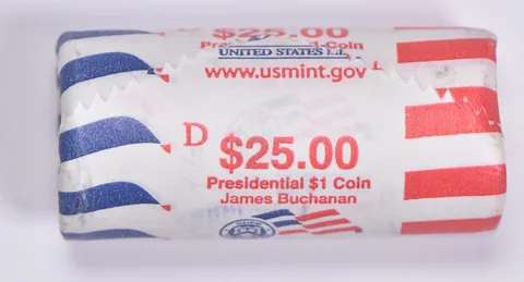 2010-D James Buchanan Presidential $1 Coin Roll $25 Unc US Mint BU