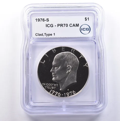 1976-S Eisenhower $1 Type CLAD PR70 CAM ICG *9116