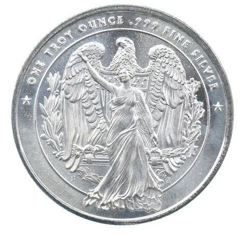 VINTAGE Art Bar/Round US Strategic Stockpile 1 Oz. .999 Silver 1 T Oz *215