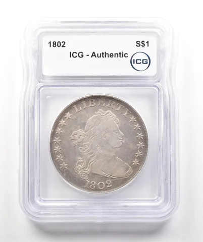 1802 Draped Bust Silver Dollar Authentic ICG *4326